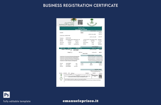 modello Word e PDF di licenza commerciale degli Emirati Arabi Uniti in stile ver